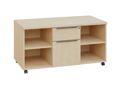 SIK - 42NZ kontejner pojízdný, zásuvky/nika, deska 18 mm, centrální zámek, bříza světlá